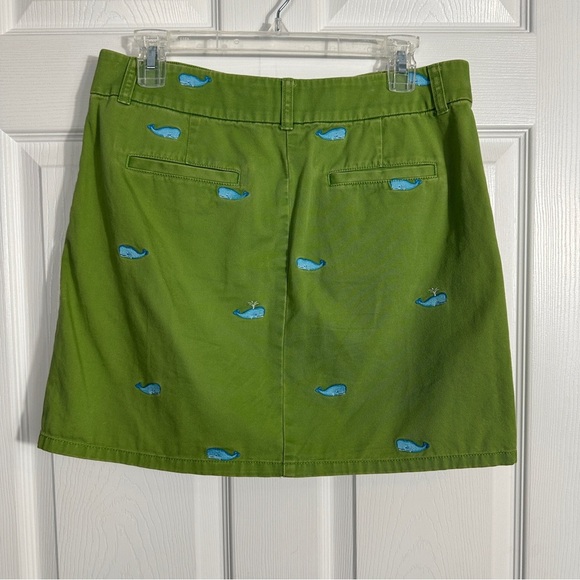 J. Crew size 8 green skirt, whale pattern, cotton, preppy, spring, summer - Picture 3 of 8